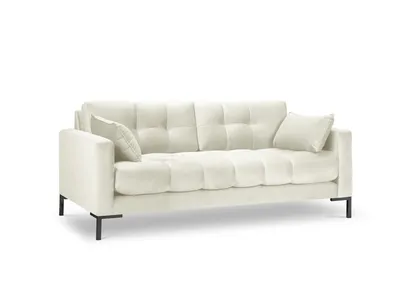 Aksamitna sofa 2-osobowa MAMAIA - czarne nogi