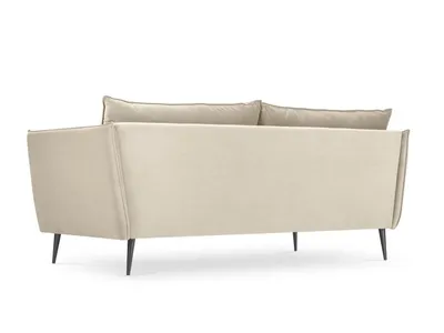 Aksamitna sofa 3-osobowa AGATE - czarne nogi