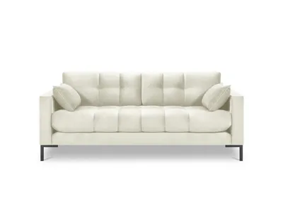 Aksamitna sofa 3-osobowa MAMAIA - czarne nogi