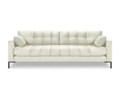 Aksamitna sofa 4-osobowa MAMAIA - czarne nogi