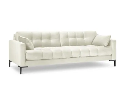 Aksamitna sofa 4-osobowa MAMAIA - czarne nogi