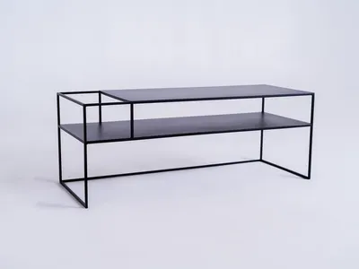 Stolik RTV SENSO FLOWER METAL 120x45 L - czarny
