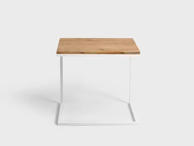 Stolik LUPE SOLID WOOD 60 - dąb/biały