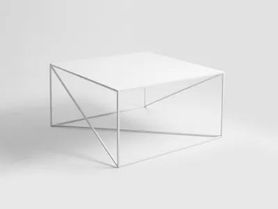 Stolik kawowy MEMO METAL 100x100 - biały