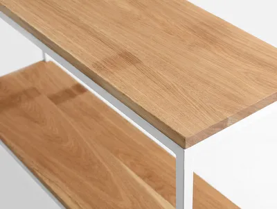 Konsola JULITA SOLID WOOD 75-2F - naturalny/biały