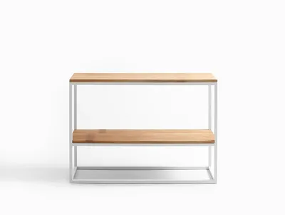 Konsola JULITA SOLID WOOD 75-2F - naturalny/biały