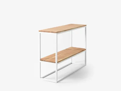 Konsola JULITA SOLID WOOD 75-2F - naturalny/biały