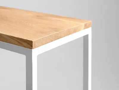 Konsola JULITA SOLID WOOD 92-1F - naturalny/biały