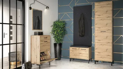 Ławka z półkami i schowkiem NEVIO 05 - dąb artisan