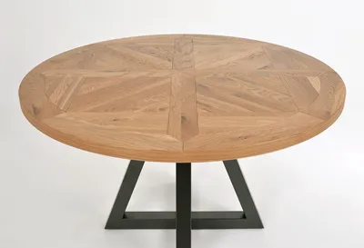 Stół okrągły INDUS 125 cm - dąb/czarny