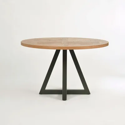 Stół okrągły INDUS 125 cm - dąb/czarny