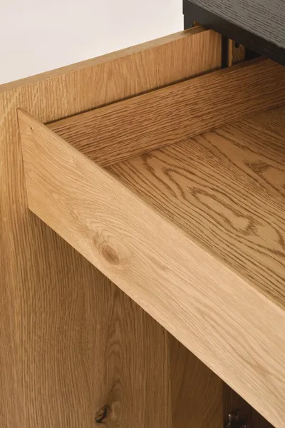 Komoda drewniana 3D1S INDUS - dąb/czarny