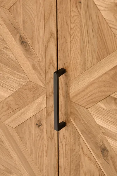 Komoda drewniana 3D1S INDUS - dąb/czarny