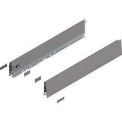 MERIVOBOX boki wysokość M (91 mm), dł.=550 mm, lewy/prawy, szary indium mat