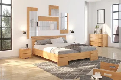 Łóżko drewniane bukowe SPARTA Maxi 160x200 - palisander
