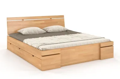 Łóżko drewniane bukowe z szufladami SPARTA Maxi&DR 140x200 - naturalny
