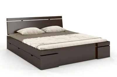 Łóżko drewniane bukowe z szufladami SPARTA Maxi&DR 180x200 - palisander