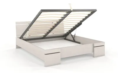 Łóżko drewniane sosnowe ze skrzynią na pościel SPARTA Maxi&ST 120x200 - biały