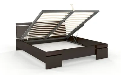 Łóżko drewniane sosnowe ze skrzynią na pościel SPARTA Maxi&ST 120x200 - palisander