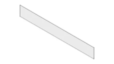 MERIVOBOX element dekoracyjny - przód, wysokość E, szer. korpusu KB=1200 mm (18/19 mm), szkło przezroczyste WYSOKI (1058 x 142,2)