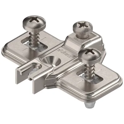 Prowadnik krzyżakowy do zawiasu MODUL - nikiel / dyst. 0 mm / wys. 8.3 mm / regul. wysokości / Expando