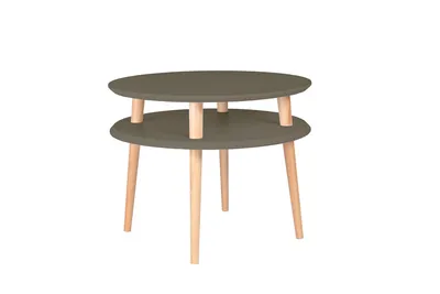 Stolik kawowy UFO 70x35/45 cm - bobrza glina