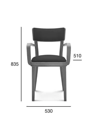 Krzesło dębowe B-9449/1 SOLID tapicerowane z podłokietnikami