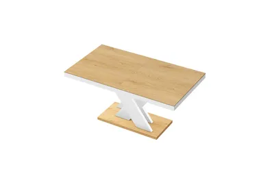 Stół rozkładany XENON LUX 160/256x89 - dąb słoneczny/biały