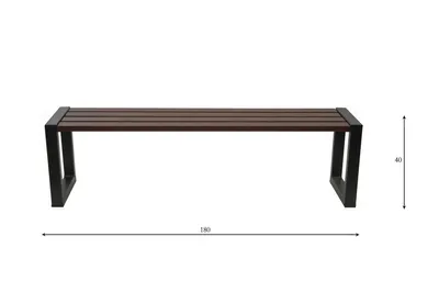 Ławka ogrodowa BASTER stalowa IV - palisander/czarny
