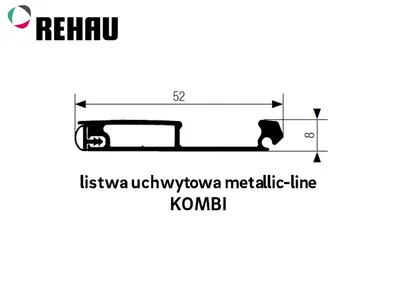 Listwa uchwytowa METALLIC-LINE KOMBI - aluminium / dł. 250 cm