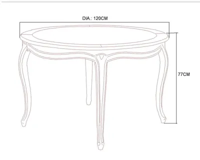 Stół okrągły drewniany VERONA 877 120 cm - kość słoniowa