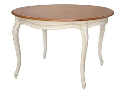 Stół okrągły drewniany VERONA 877 120 cm - kość słoniowa
