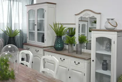 Kredens prowansalski RIMINI WHITE 01 - biały