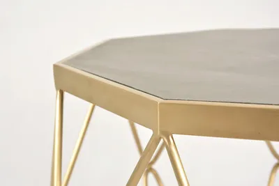 Stolik kawowy ze stali GLAMOUR 68 cm - złoty/szary