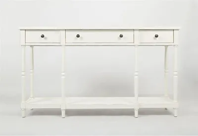Konsola z szufladami i półką AVOLA ANTIQUE WHITE 3S - biały