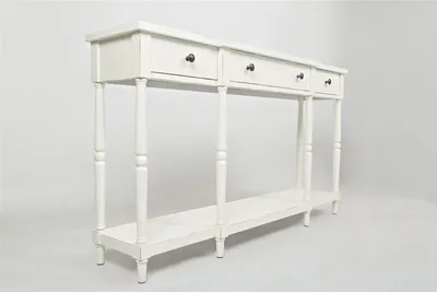 Konsola z szufladami i półką AVOLA ANTIQUE WHITE 3S - biały