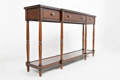 Konsola z szufladami i półką AVOLA ANTIQUE MAHOGANY 3S - mahoniowy