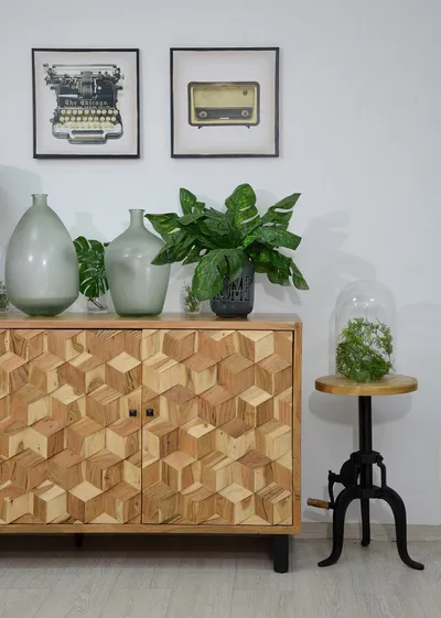 Stolik okrągły z regulowaną wysokością AVOLA NATURAL BLACK - brązowy/czarny