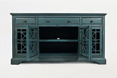 Komoda czterodrzwiowa AVOLA ANTIQUE BLUE 4D/3S - turkusowy