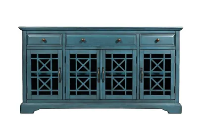Komoda czterodrzwiowa AVOLA ANTIQUE BLUE 4D/3S - turkusowy