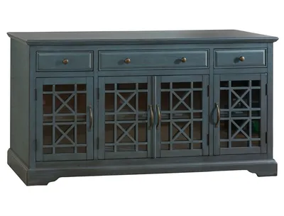 Komoda czterodrzwiowa AVOLA ANTIQUE BLUE 4D/3S - turkusowy