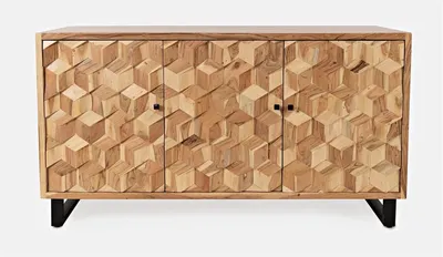 Komoda drewniana retro AVOLA NATURAL 3D - naturalne drewno