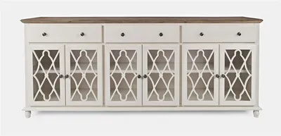 Komoda z drzwiami i szufladami AVOLA WHITE BISQUE 6D/3S - kremowy