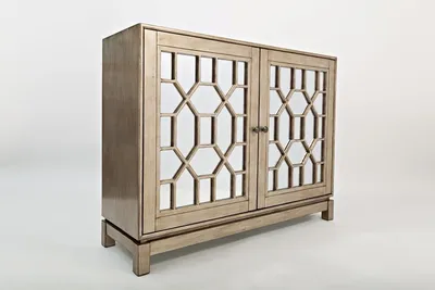 Komoda lustrzana AVOLA SILVER GOLD 2D - srebrny