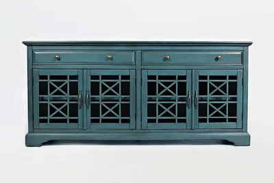 Komoda czterodrzwiowa AVOLA ANTIQUE BLUE 4D/2S - ciemnoniebieski