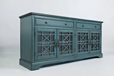 Komoda czterodrzwiowa AVOLA ANTIQUE BLUE 4D/2S - ciemnoniebieski