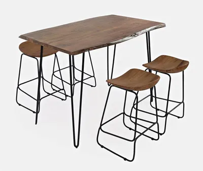 Stół barowy drewniany AVOLA NATURAL PIINE 132x71 - naturalny