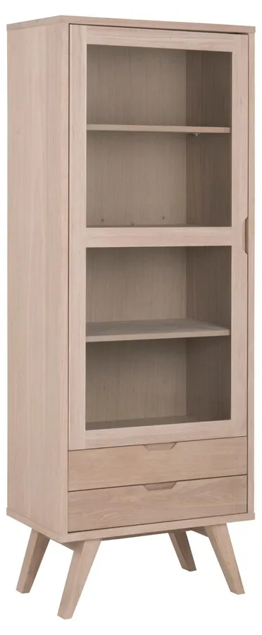 Witryna z szufladami A-LINE 190 cm - dąb bielony