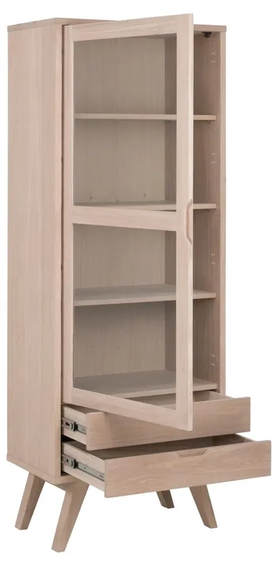 Witryna z szufladami A-LINE 190 cm - dąb bielony