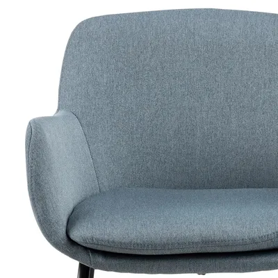 Lisa bar stool Seat dusty blue Town 89 Base metal matt black 2-Pack